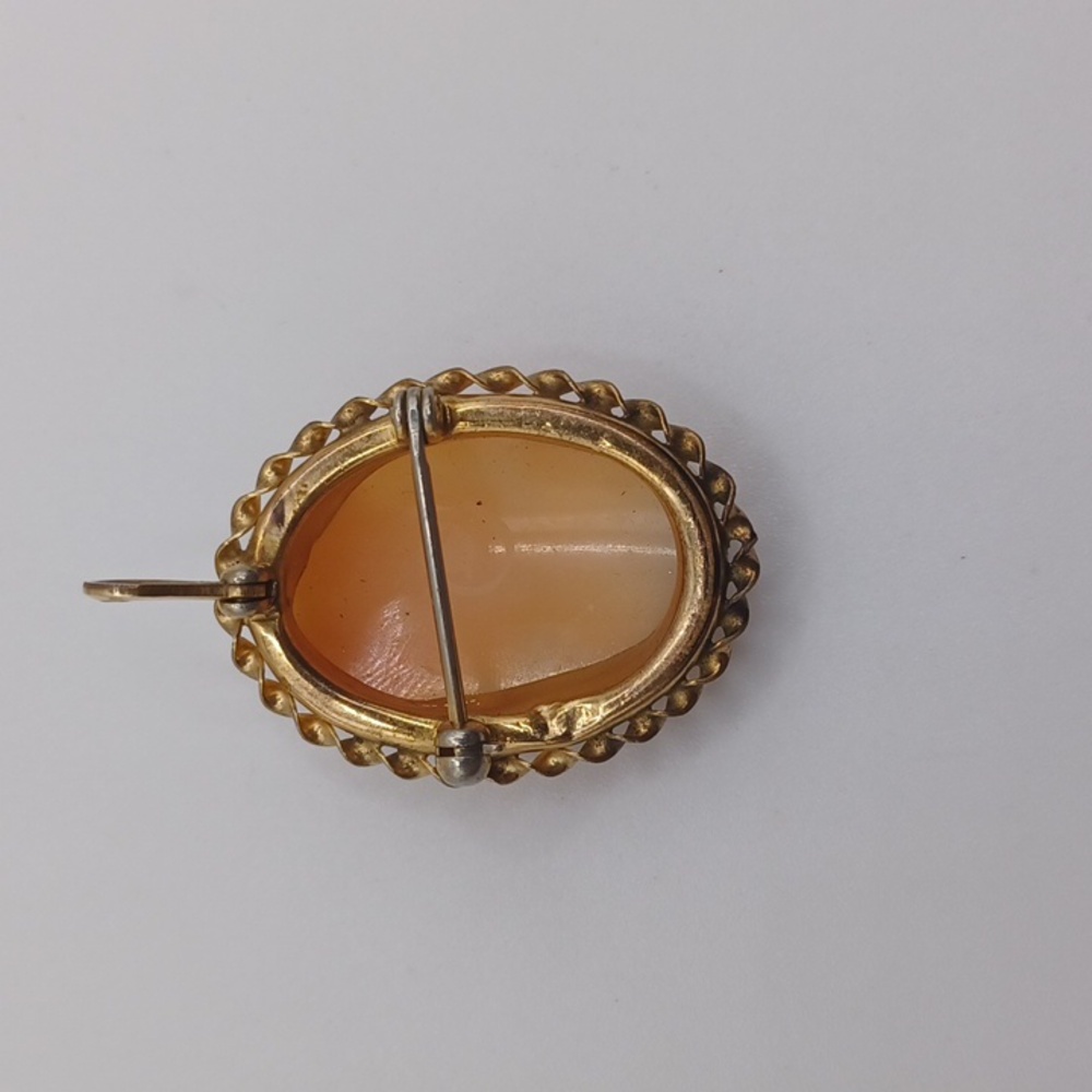 12k GF Shell Cameo On Glass Brooch/Pendant - Picture 3 of 6